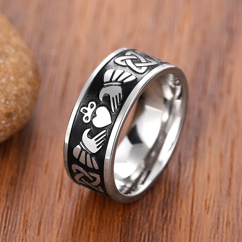 Stainless Steel Ring, Unisex Punk Fashion Jewelry, Love Crown Asian Jewelry.