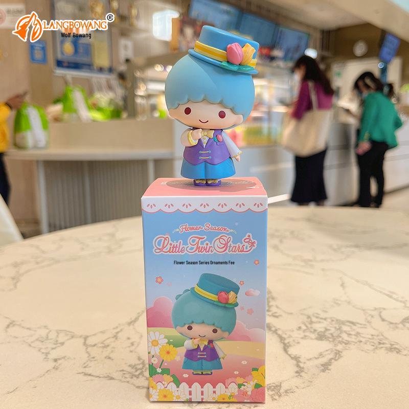 Sanrio Flower Season Figurines: Kuromi, Cinnamoroll & Pompompurin in Clear Box