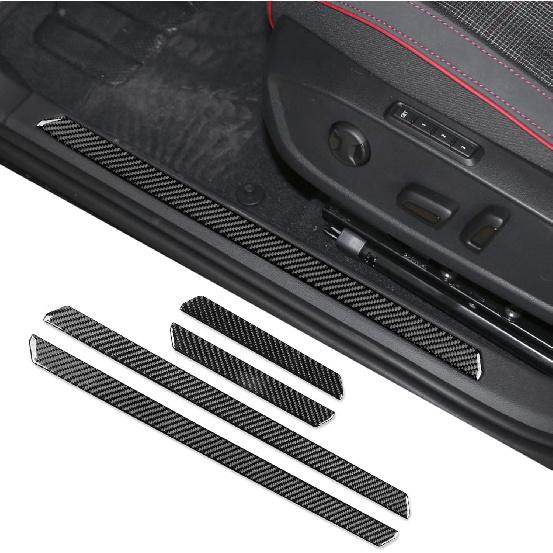 Real Carbon Fiber Car Interior Door Bowl Cover Trim Stickers Compatible with Volkswagen VW Golf 8 8.5 MK8 GTI 2021 2022 2023 Auto Accessories Decals