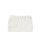 NO EXTRA TOUCH Dyed Belted Bag Studded Mini Skirt Shorts (Ivory) / 26Smsk002Iv