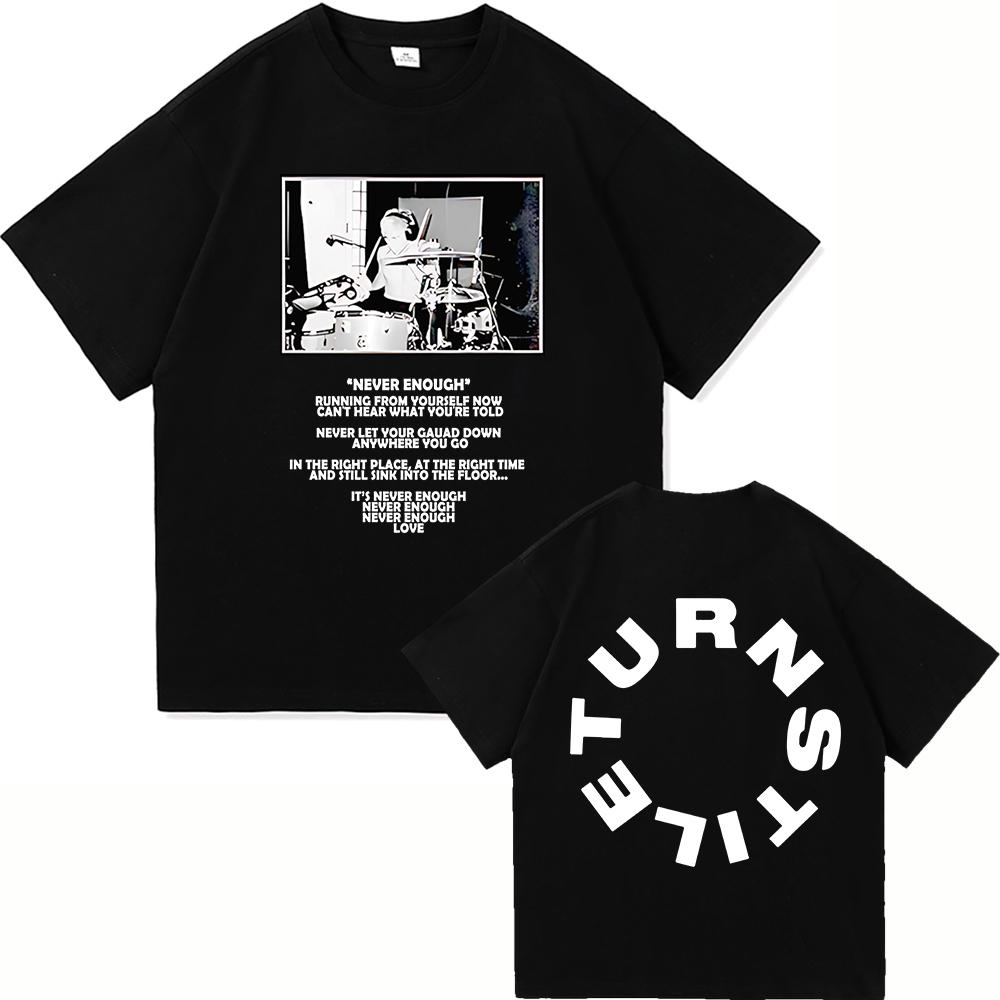 Drehkreuz Doppelter Regenbogen T-Shirt 2025 Album Nie Zufrieden Herren Reines Baumwoll-T-Shirt Harajuku Hochwertig Retro Lässiges T-Shirt