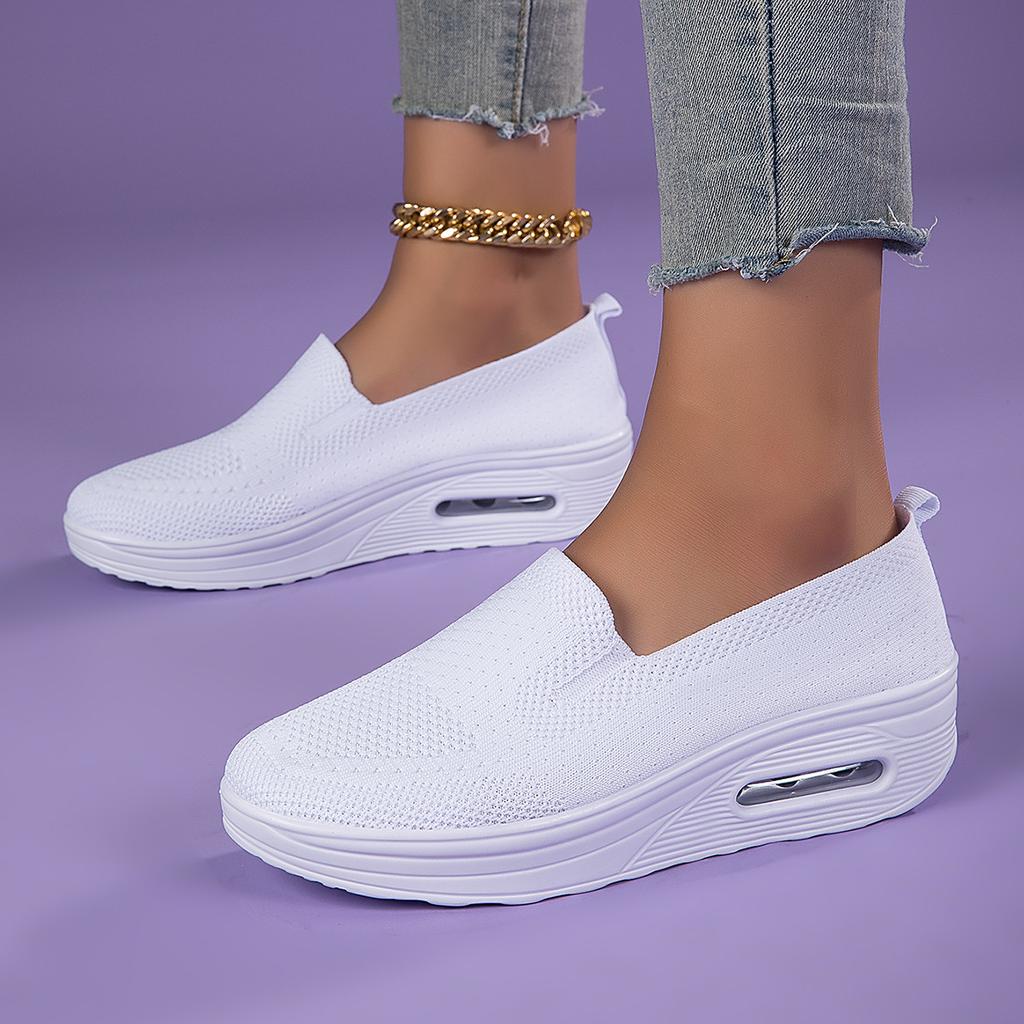 New Women's Shoes Flying Flag Cloth Shoes Spring and Summer Platform Leisure One Pedal Muffin Shoes Sports Leisure
