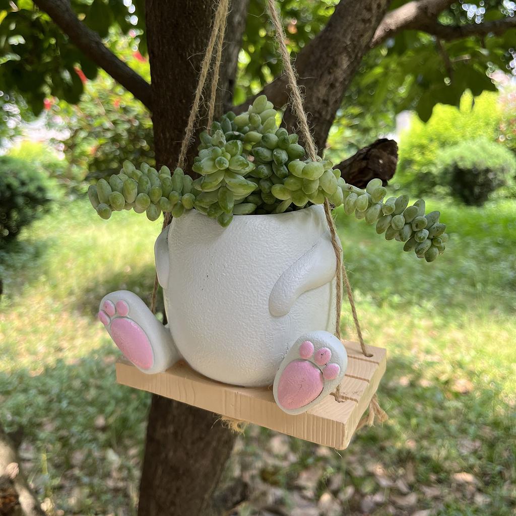 Cute animal resin swing flower pot gardening decoration atmosphere layout garden repair accessories