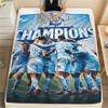 The Blues Team Print FlAannel Blanket, High Quality Comfortable for All Seasons, Home Decor, Warmth and Comfort