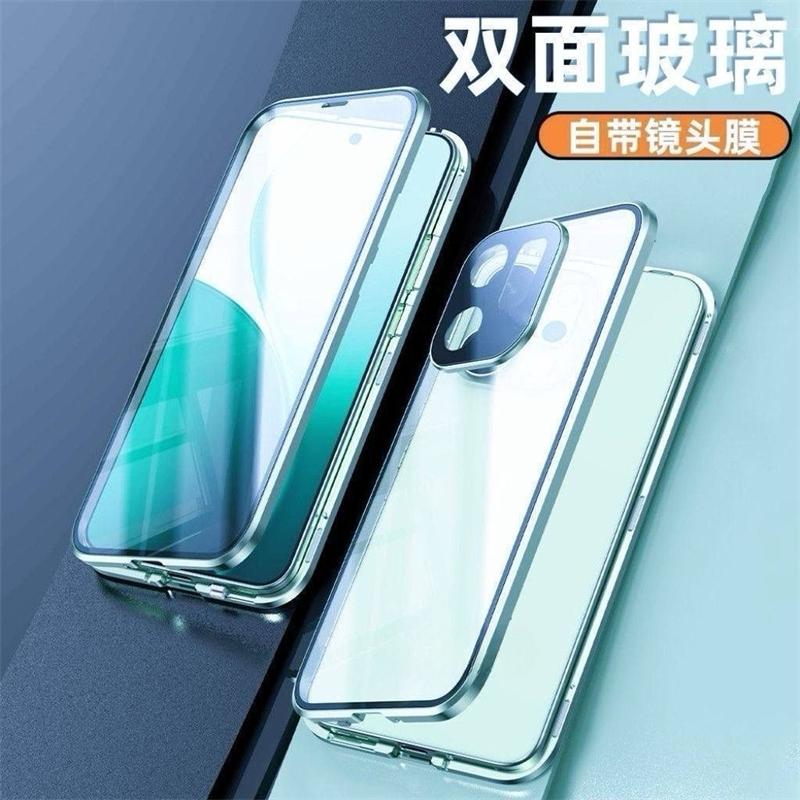 Funda Para Oppo Reno 16F Reno 16 FS 5G Funda Completa 360 Adsorción Magnética Doble Cara Tapa Metálica Cubierta Protectora de Cristal Templado