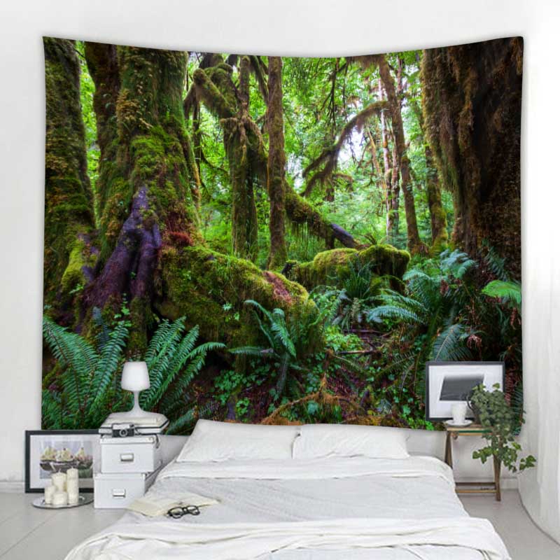 Snow Forest Print Tapestry Tropical Jungle Wall Hanging Boho Psychedelic Mandala Home Wall Decor Room Decor Yoga Mat Sofa Sheet