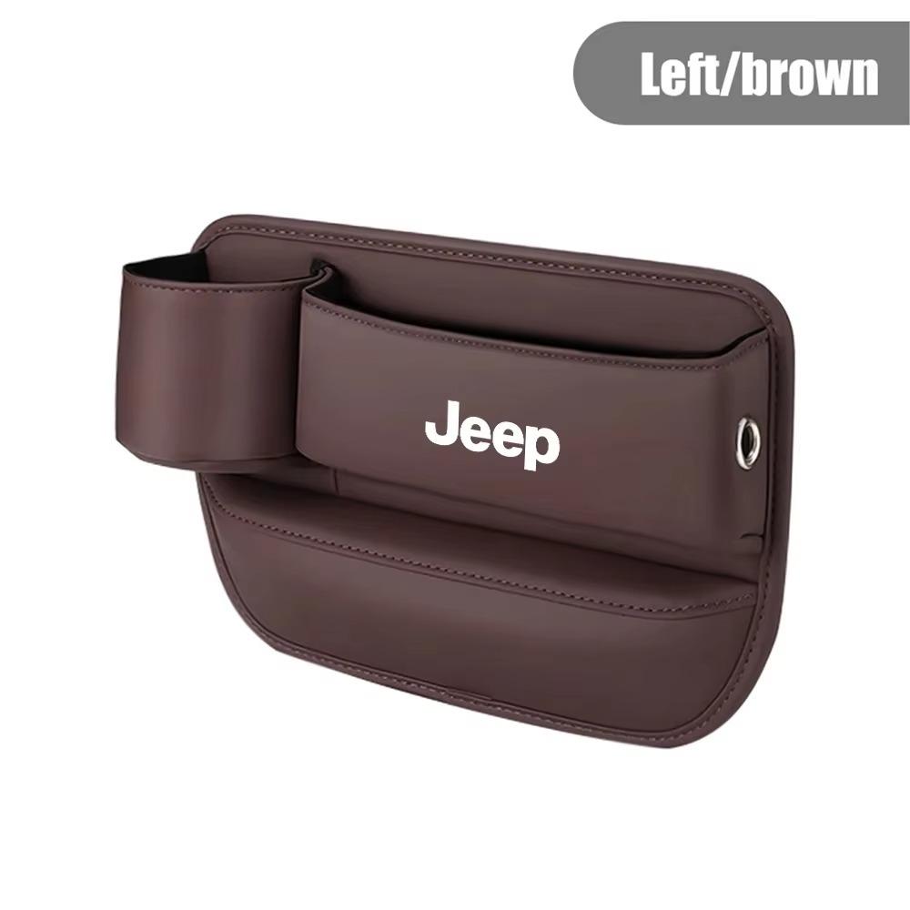 Car Seat Crevice Storage Box for Jeep Renegade Wrangler JK Grand Cherokee Compass Patriot Leather Gap Filler Organizer Car Parts