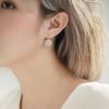 Elegant Silver Plated French Retro Square Earrings for Women Slimming Face Geometric Minimalist Earrings