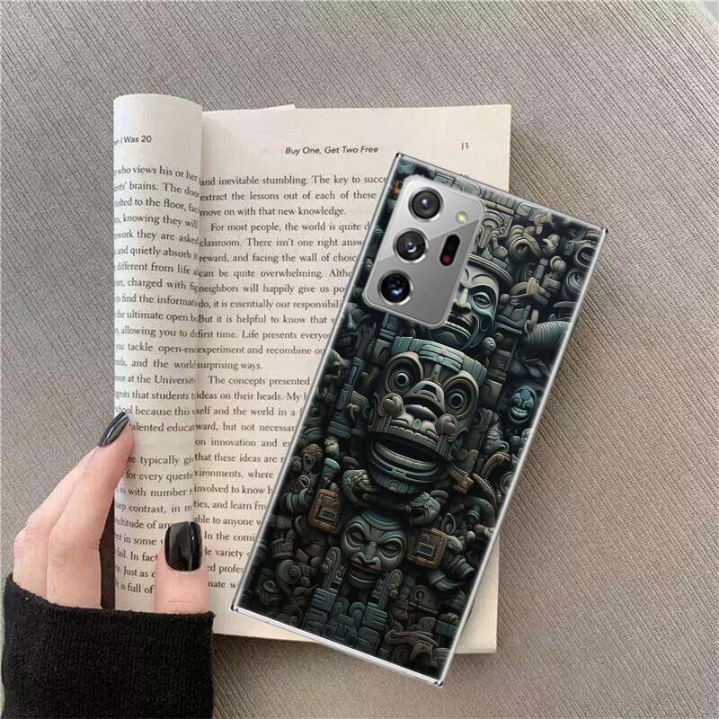 Aztec Maya Stone Phone Case For Samsung Galaxy S25 Edge S24 S23 FE S22 S26 Ultra S21 S20 S10 Plus Capa Soft