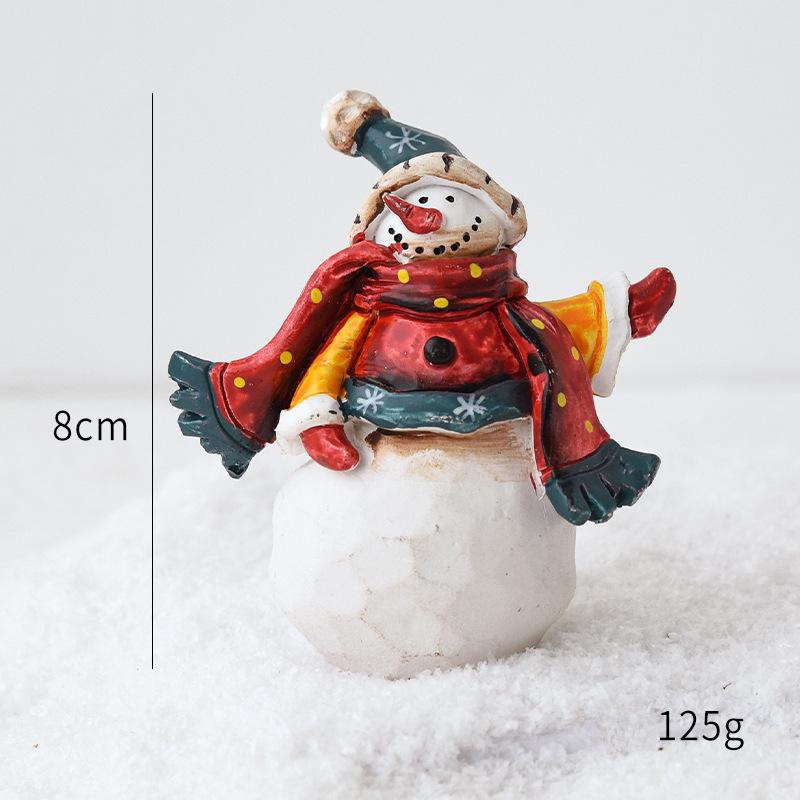 Christmas Resin Santa Claus Snowman Desktop Decoration Christmas Showcase Desktop Display Decoration Photography Props
