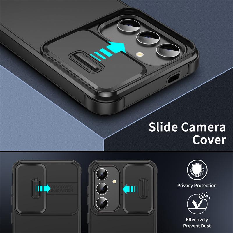 Slide Camera Protection Armor Magnetic Phone Case for Samsung S25 S24 S23 FE S22 Ultra A56 A36 A16 A06 A54 A55 A35 A25 A15 Cover