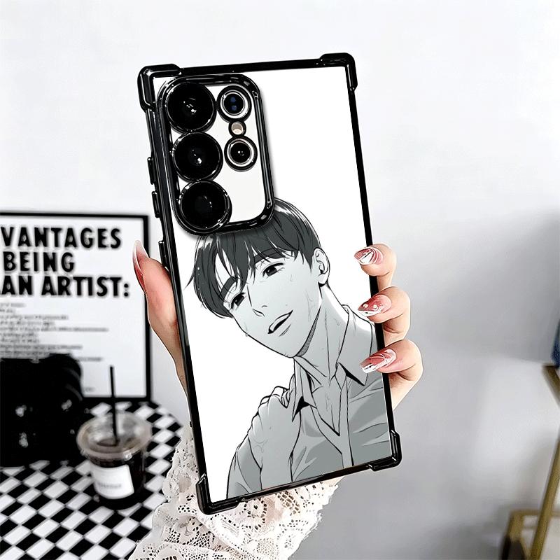 B-J A-Alex Anime Plating Phone Case For Samsung Galaxy S24 S25 FE S26 Edge S23 Ultra S22 S21 Plus S20 Anti-Fall Airabag Cover