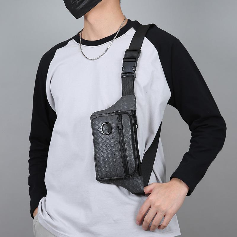 Borsa a tracolla da uomo casual – Marsupio resistente in PU con tasche multiple per esterni, moto e viaggi