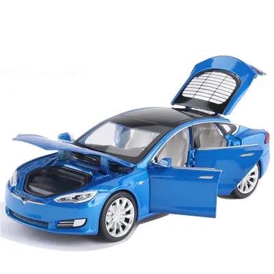1:32 Model S Model 3 X Alloy Car Model Simulation Diecast Metal Toy Car Vehicles Model Collection Sound Light Childrens Gift