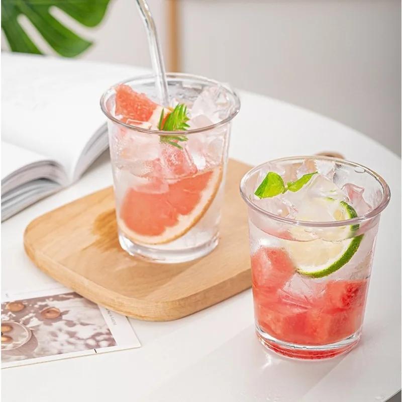 1pc 350ml Transparent Heat Resistant Glass Cup Home Drink Juice Milk Cup for Restaurant Party Drinkware Gift Drinking Glasses