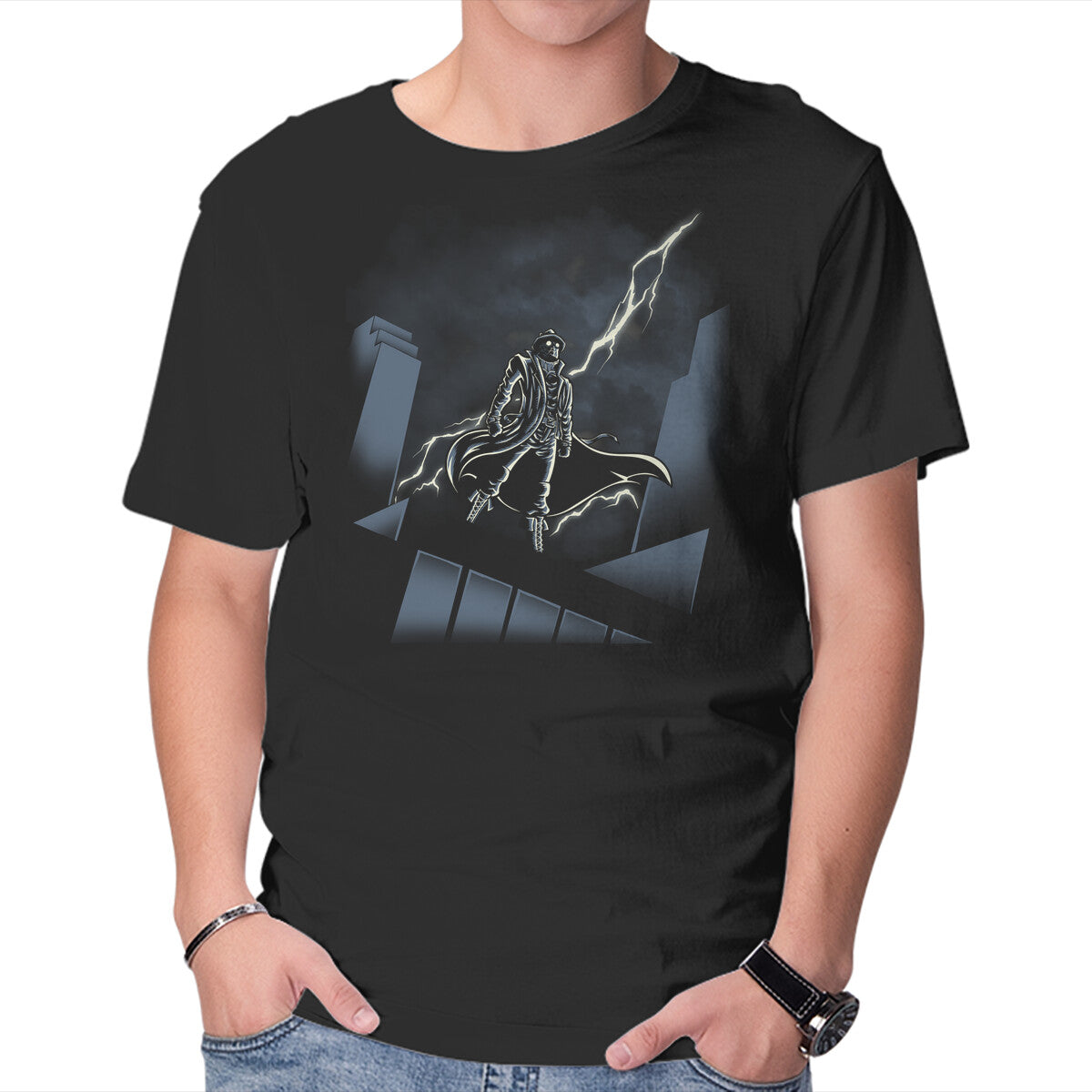 Unisex Crew Neck T-Shirt Noir Animated Graphic Short Sleeve Casual Tee S