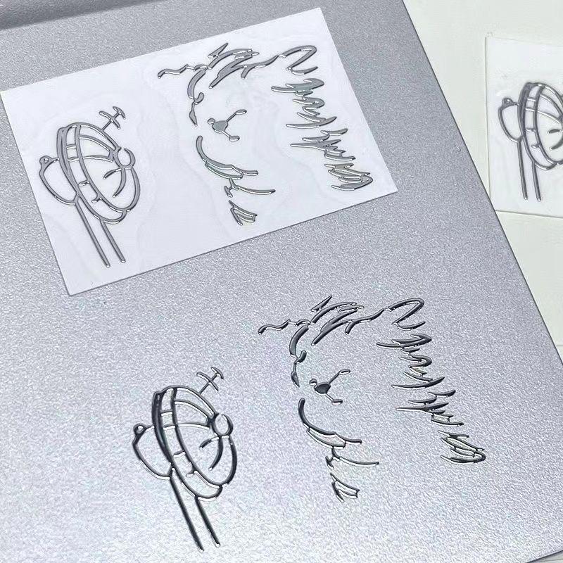 Waterproof 3D Metal Stickers With Girl And Cat Cartoon Characters For Phone Laptop DIY Decoration Creative Aesthetic Style