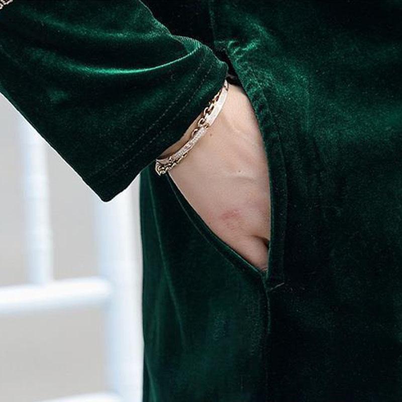 Women's Plus Size Blouse Loose V-Neck Velvet Blouse Spring Autumn Long Sleeve Velvet Pullover Top