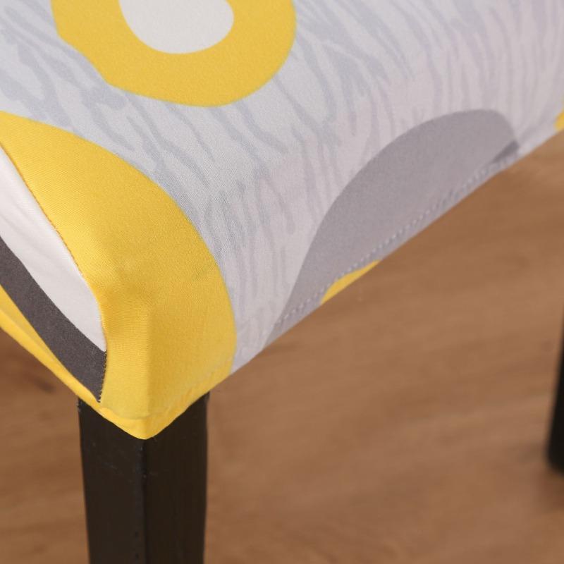 Elastic Chair Cover Milk-Silk Fabric Printed Dustproof Integrated Backrest Chair Cover Minimalist Abstract Pattern Chair Cover
