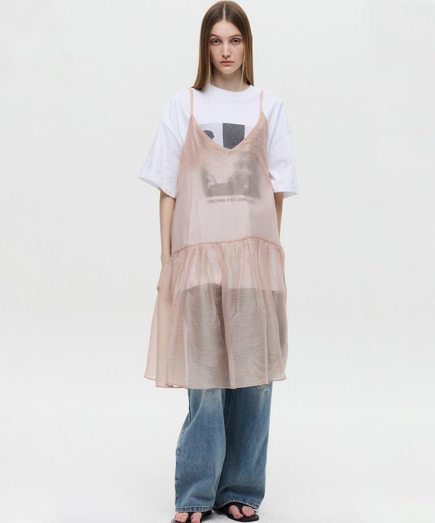 Diaeneseualumeon Layered Slip Dress Pink