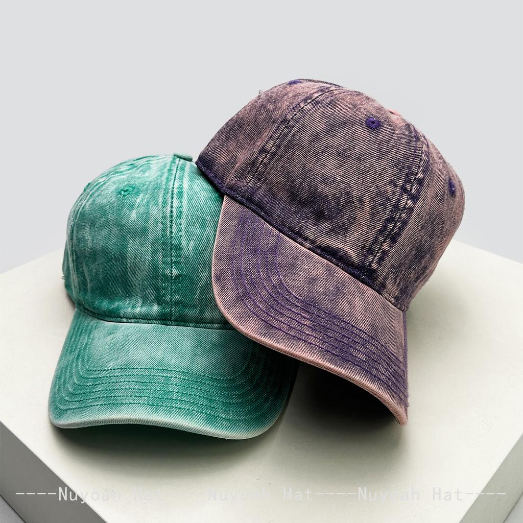 And Women Bandhnu Solid Color Distressed Baseball Caps Sun Protection Personalized All-Match Gradient Peaked Hats Minimalist Fashion Vintage Casual
