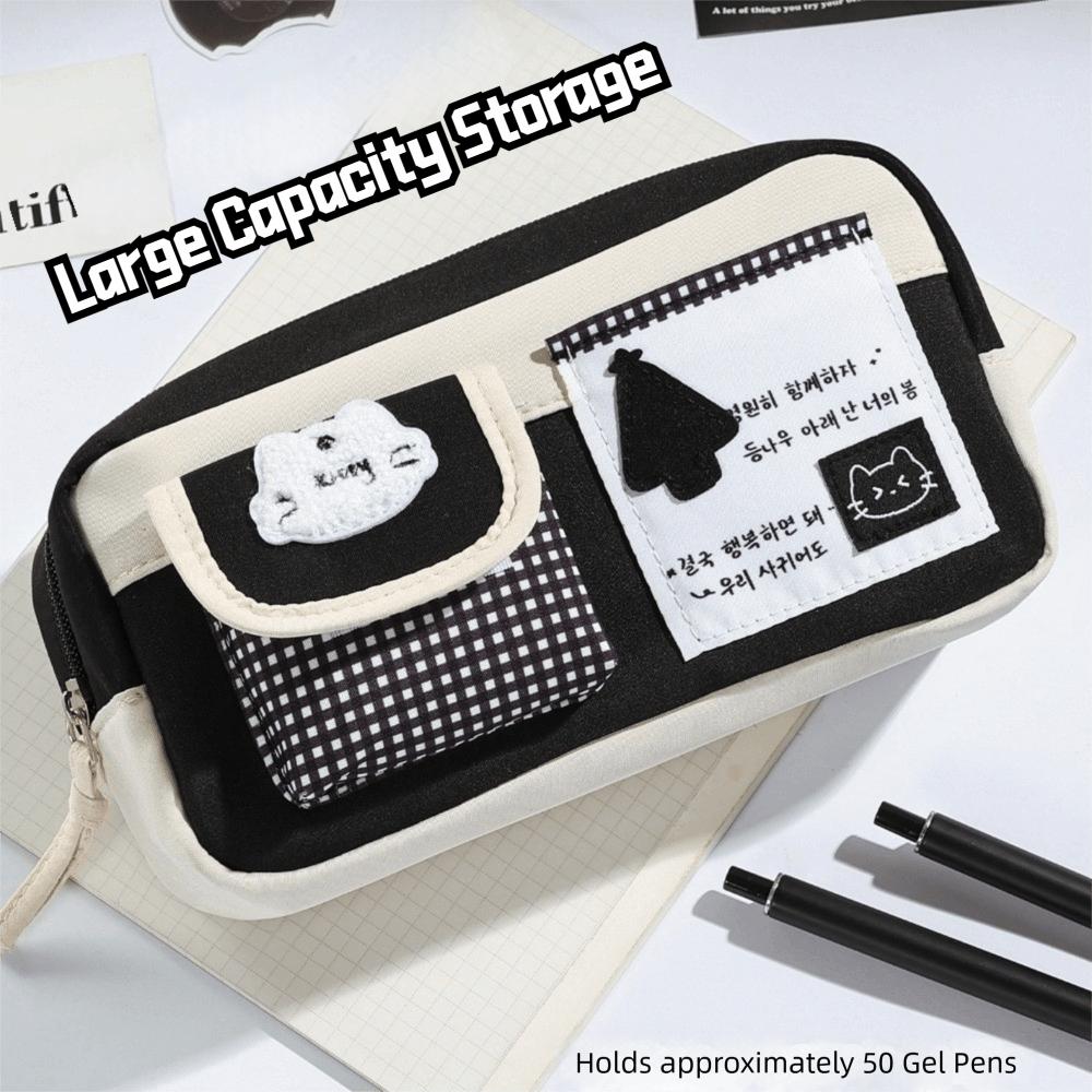 Clear Window Pencil Case Large Capacity Stationery Bag Kawaii Pen Bag Girls