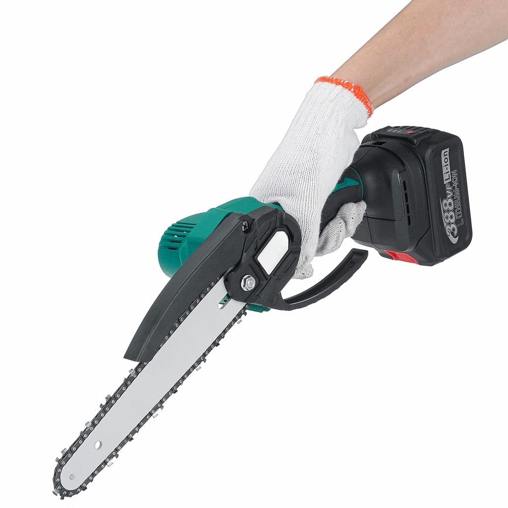 8Inches 388VF Brushless Mini Electric Chain Saw Variable Speed Rechargeable Woodworking Tools With 2Battery 3000W