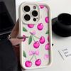 Phone Cover Case for iPhone 17 Pro Max 15 Plus 11 17e 12 Pro 14 13 16 Air Cartoon Purple Cherry