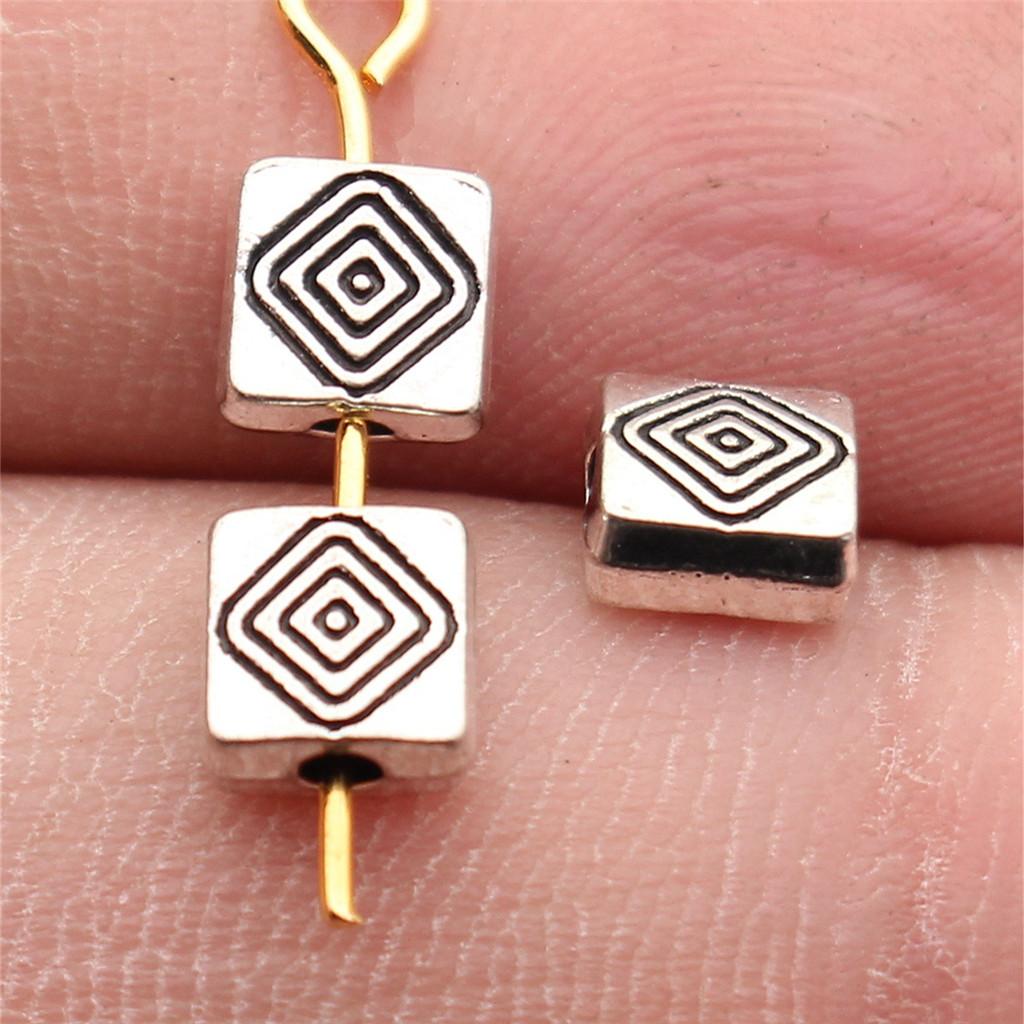 Geometric Small-Hole Spacer Beads Mini Antique Bronze Zinc Alloy Jewelry Making Fix Bead Position Style Bead Spacers
