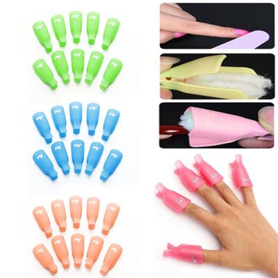 10 pezzi di plastica per unghie artistiche Soak Off Cap Clip UV Gel Polish Remover Strumento per manicure