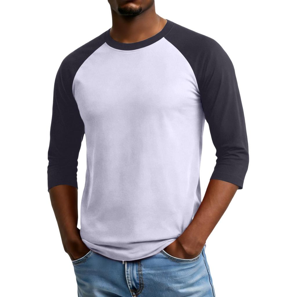 Men's Raglan Sleeve Three,quarter Sleeve Top