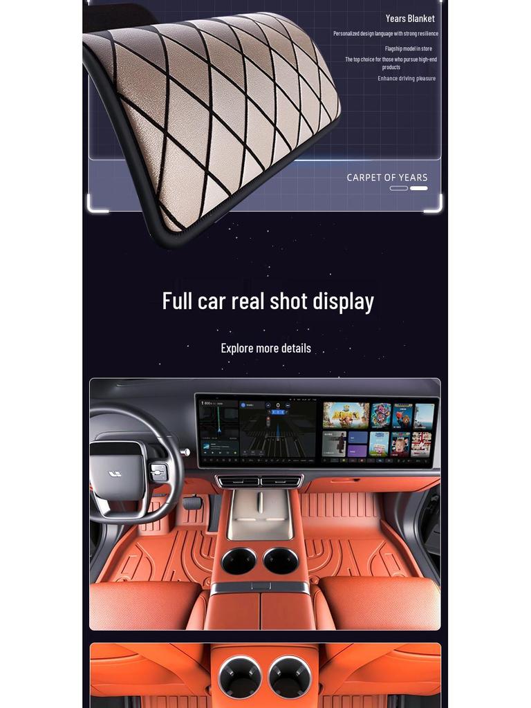 Original Car Color TPE Orange Floor Mats for Ideal L8 - Authentic Interior Decoration Accessories, New Look