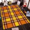 Plaid Check Pattern Carpet In Yellow and Brown Modern Design Suitable for Use As an Anti-slip for Living Room Bedroom Sofas
