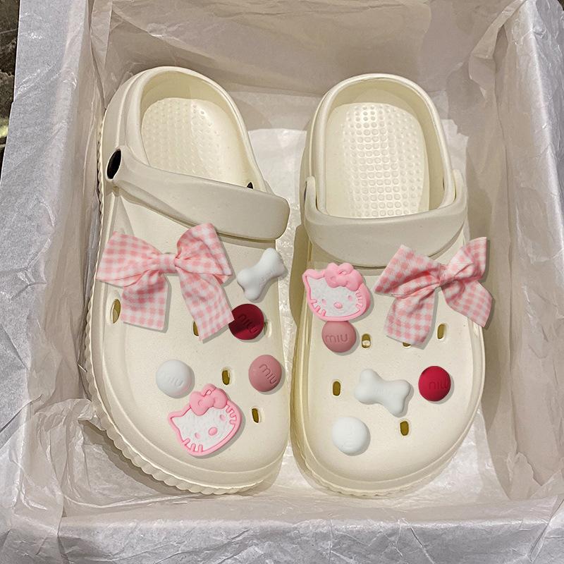 Slippers new summer outer wear thick-soled soft-soled heightening Mori flat-bottomed slippers