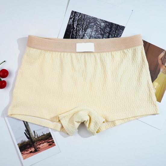 Women Underpants Slim Fit Solid Color Elastic Waistband Cotton Crotch Mid Waist Good Breathability Lady Boxers Female Daily Underwear