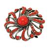 Retro Personality Rhinestone Hollow Flower Turkish Blue Brooch Fashion Temperament Clothing Accessories Pin