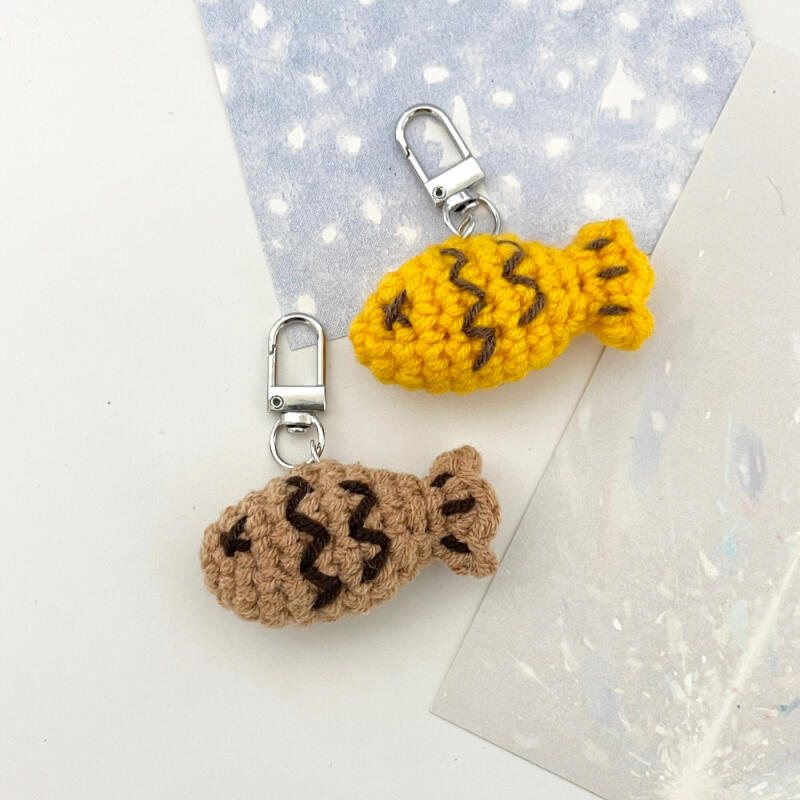 Bungeoppang Schlüsselanhänger Gestrickt Handgemacht Schlüsselanhänger Niedliche Puppe