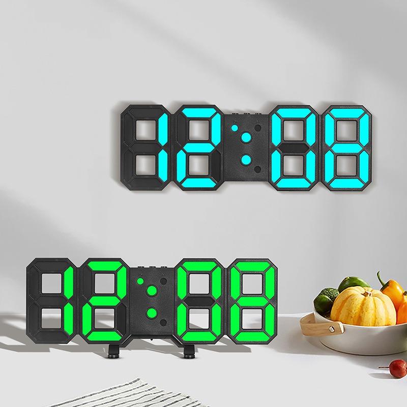 3D LED skaitmeninio laikrodžio sienų dekoravimas Švytintis naktinio režimo dekoravimas miegamajame reguliuojamo elektroninio laikrodžio kambario dekoro estetika