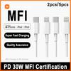 Xiaomi MFi Certified 2pcs/5pcs USB-C To Lightning Fast Charger Cable, Compatible with iPhone 14, 13, 12, 11 Pro Max, Mini, Plus, XR