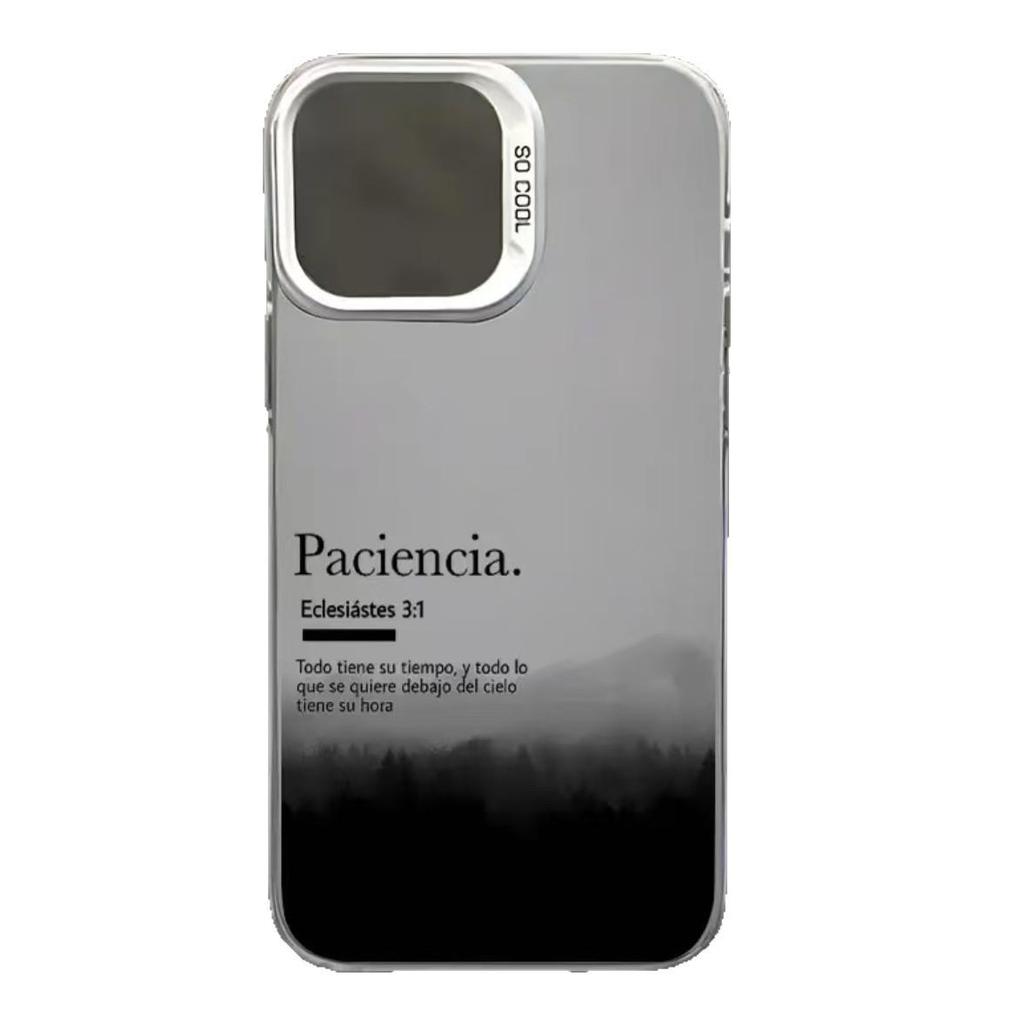 Silver Shell English Landscape Phone Case for Apple 17/16/15 Pro, 14 Pro Max, 13/12