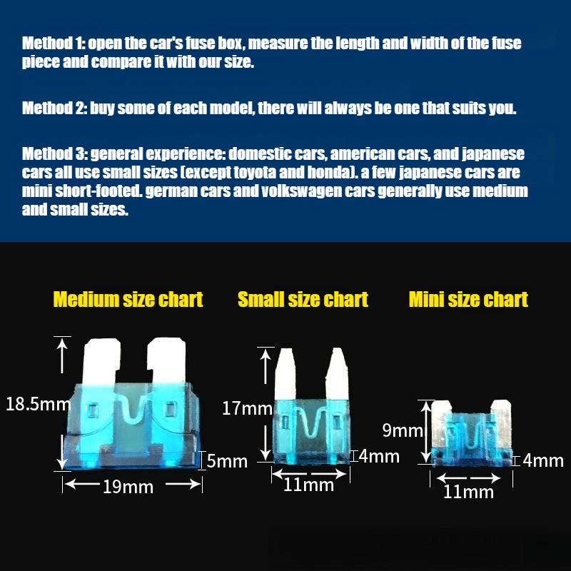 Car Fuse Assortment Set Profile Middle Size Blade Type Fuse Auto Car Truck 2-35A Fuse with Box Clip