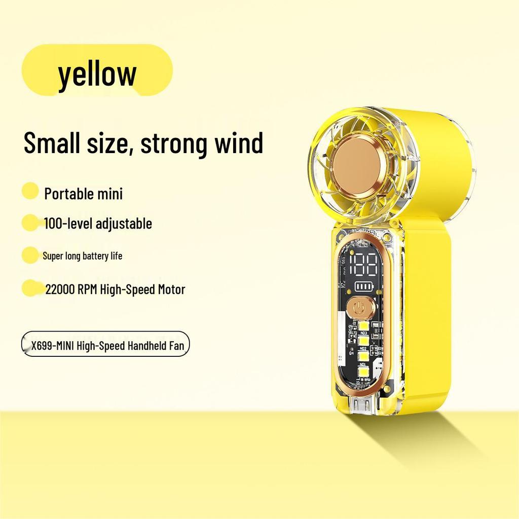X699 High-Speed Portable Handheld Fan: USB Rechargeable, Mini Pocket-Sized with Powerful Wind.