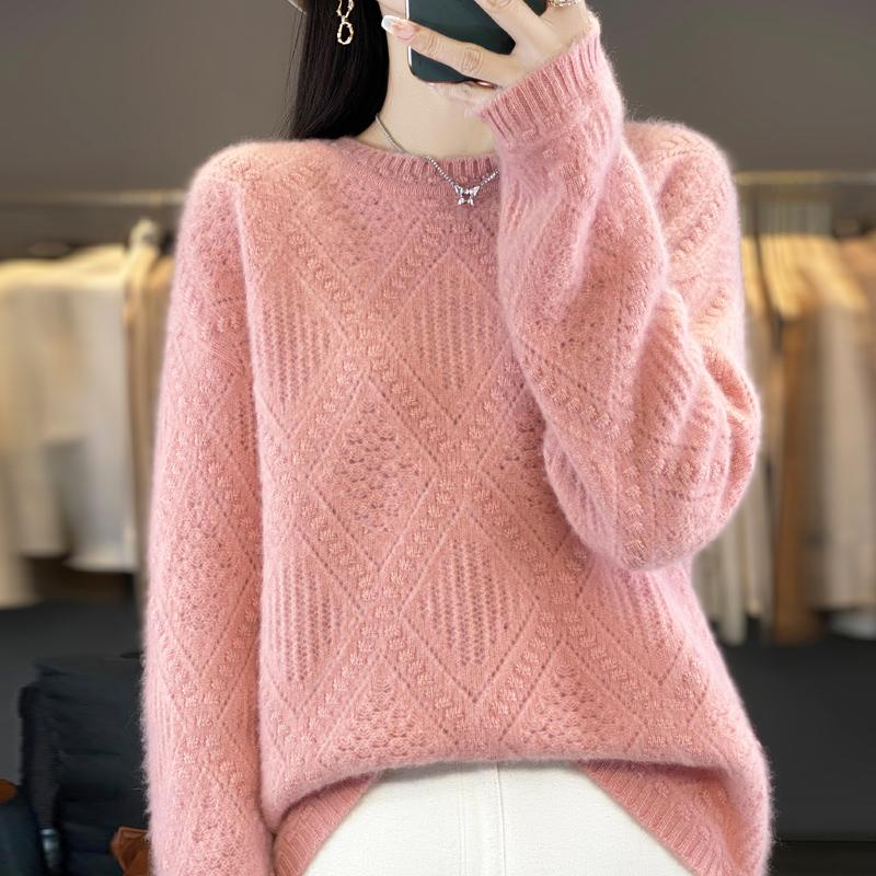 Women Sweater 100% Wool MODERN NEW SAGA O-neck Knit Pullover Thick Winter Jumpers Female Knit Tops