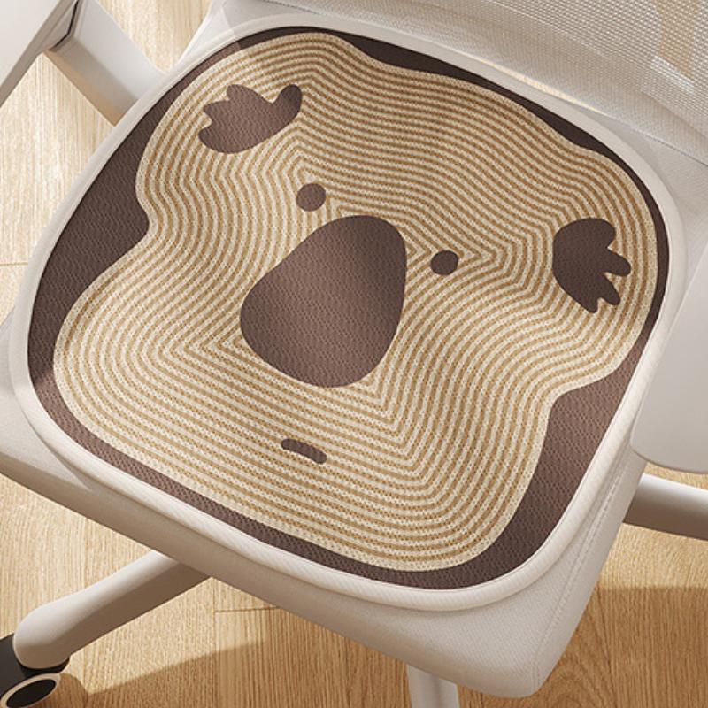 Cartoon Ice Silk Seat Cushion Breathable Summer Chair Pad | Non-Slip Cool Mat for Long Sitting | Office Home Use (Cute Design)