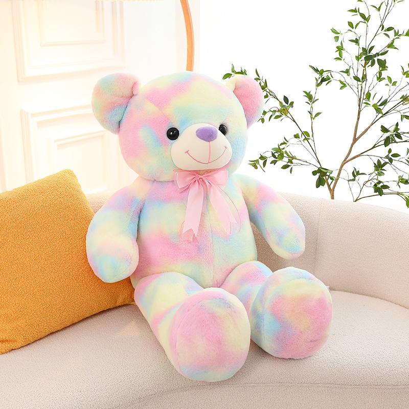

Cute Colorful Teddy Bear Plush Toy Hug Bear Doll Large Pillow Girls Birthday Gift Ragdoll 60cm【0.6kg】