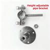 Round Base Pipe Support Bracket 4 Pack with Height Adjustment, Rubber Lined Grip and Stainless Hardware for Repairs