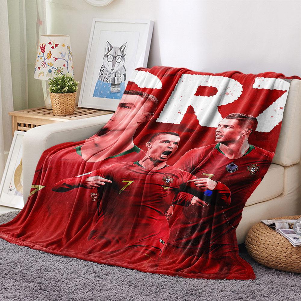 1PC CR7 Patterned Flannel Blanket Suitable For All Seasons for Home Decor Warmth and Comfort Gifts Holiday Present