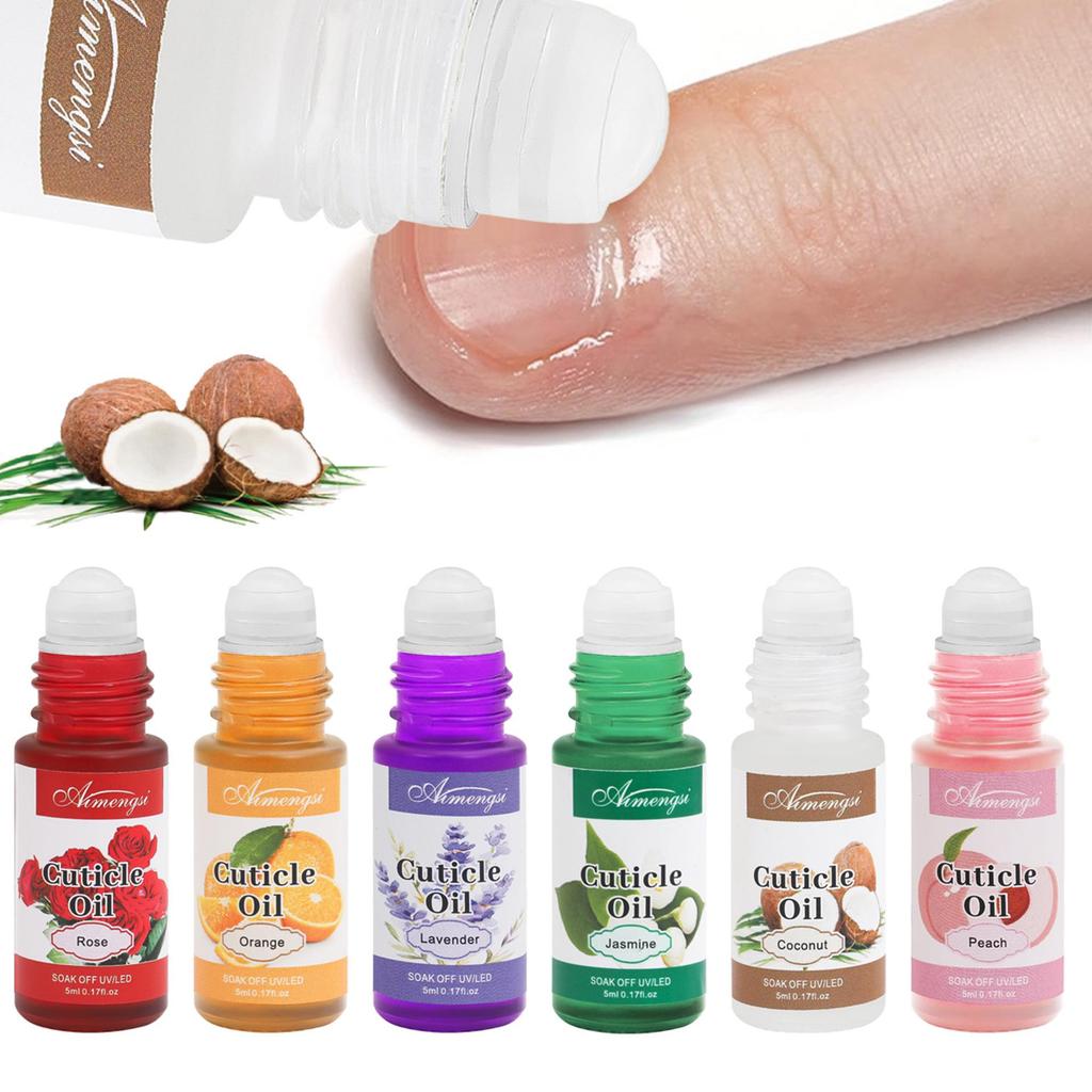 Natural Rose 5ml Cuticle Oil | Nail Nutrition Oil with Plant Essential Oil for Cuticles, Dead Skin and Damaged Nail for Women Daily Nail Care