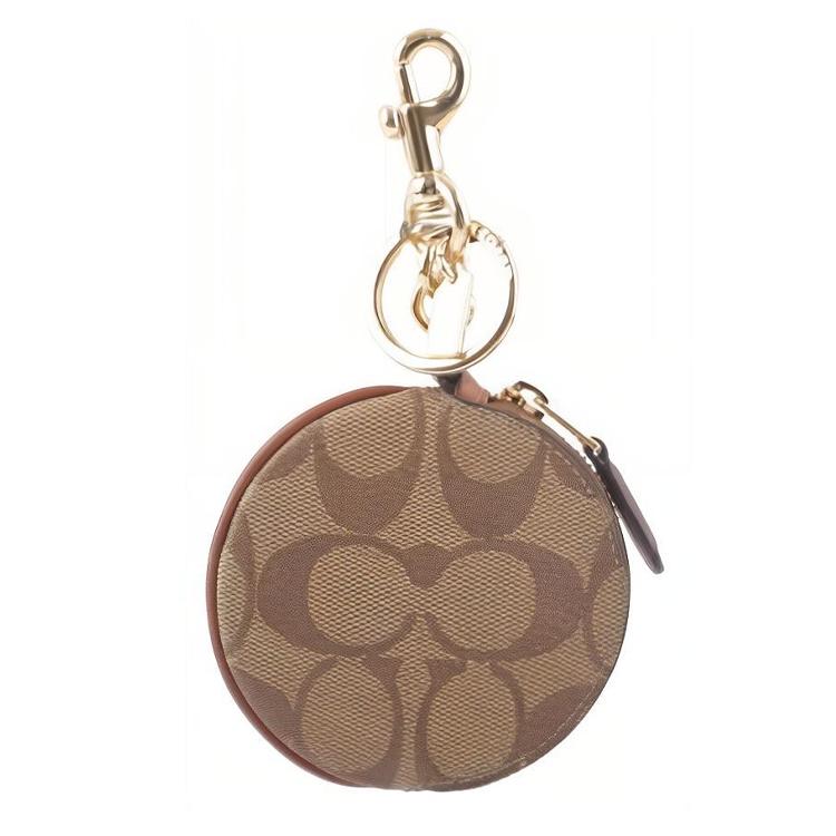 Coach Münze 9 Klassische Monogramm Reißverschluss Geldbörse Damen Geldbörse Khaki CG762-IMKHA