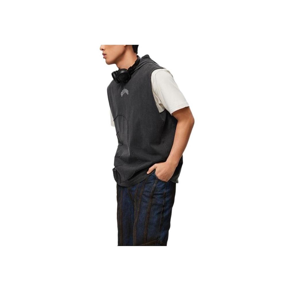 LiNing Knitted Loose Comfortable Sports Vest Men Tops Black AVSU437-1